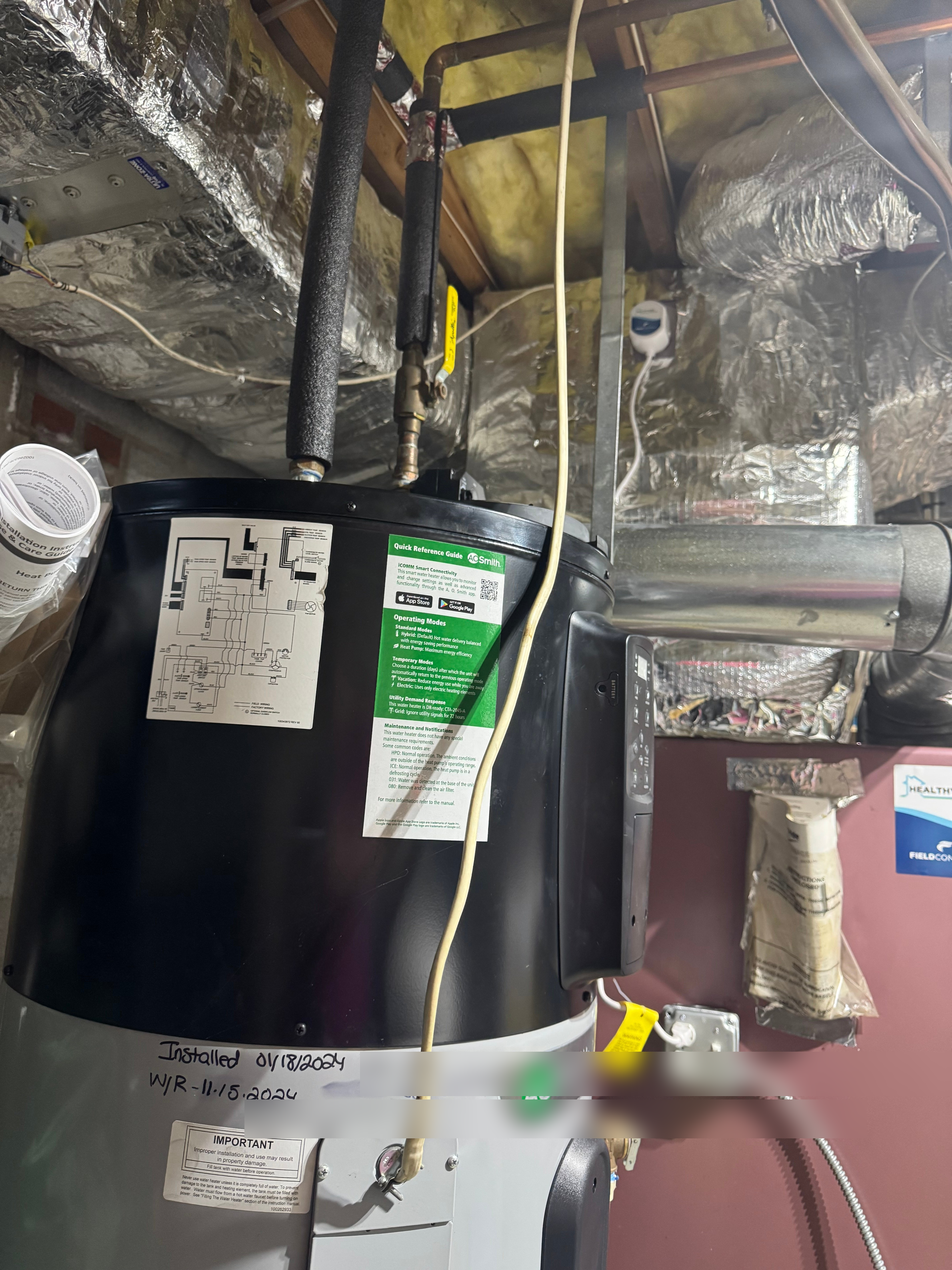 Romex cable entering side of A.O. Smith water heater with no conduit or junction box